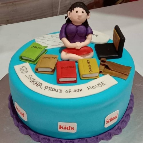 School Teacher Fondant Cake Delivery in Gurugram