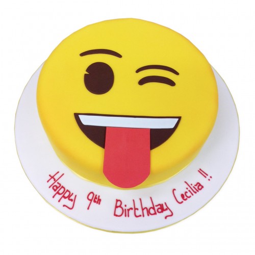 Emoji Wink Fondant Cake Delivery in Gurugram