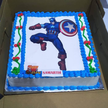 Captain America Photo Cake Captain America Photo Cake