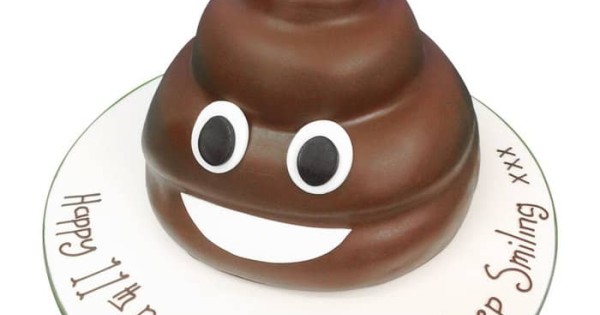 Funny Over the Hill Poop Birthday Cake