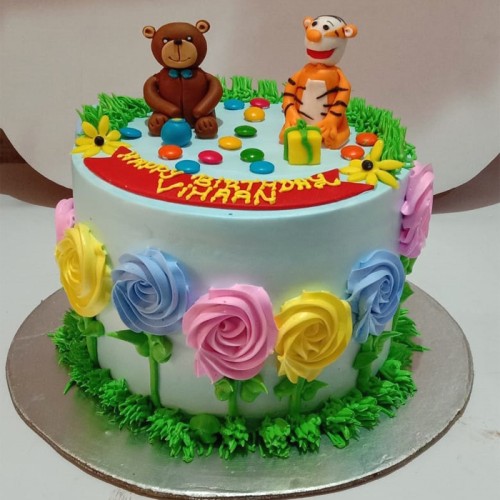 Teddy and Tiger Theme Cake Delivery in Gurugram