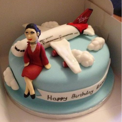 Air Hostess Themed Cake Delivery in Gurugram