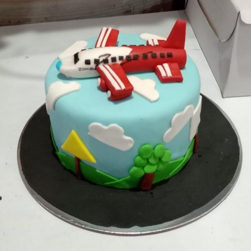 Airplane and Clouds Theme Cake Delivery in Gurugram