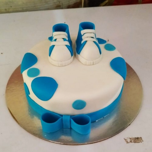 Baby Shoes Theme Fondant Cake Delivery in Gurugram