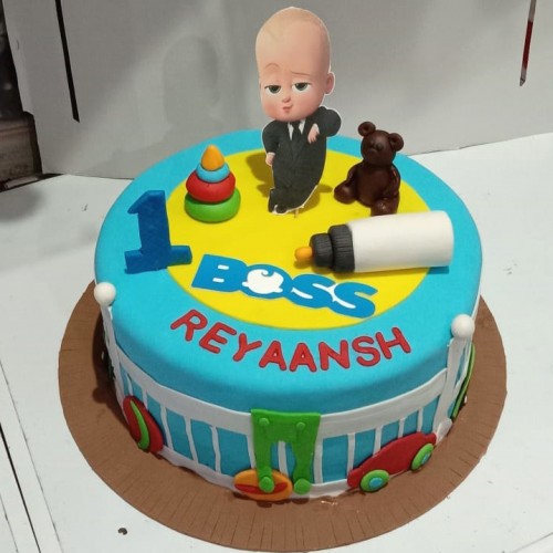 Boss Baby Blue Fondant Cake Delivery in Gurugram