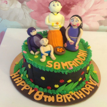 Chhota Bheem & Chutki Fondant Cake