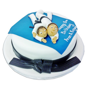 Judo Theme Fondant Cake Judo Theme Fondant Cake