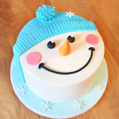 Snowman Fondant Cake Delivery in Gurugram