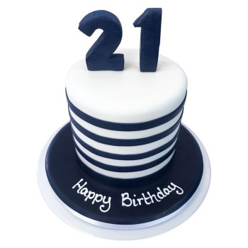 Birthday Breton Stripe Fondant Cake Birthday Breton Stripe Fondant Cake