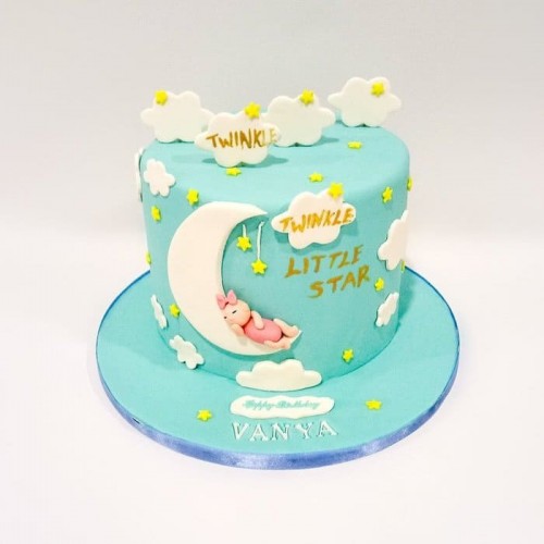 Cloud & Stars Baby Shower Cake Delivery in Gurugram
