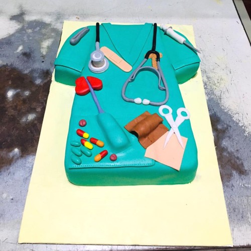 Doctor Uniform Themed Fondant Cake Delivery in Gurugram
