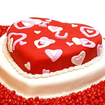 Red Heart Designer Fondant Cake Red Heart Designer Fondant Cake