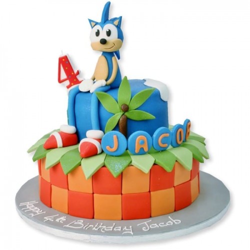 Sonic Hedgehog Fondant Cake Delivery in Gurugram