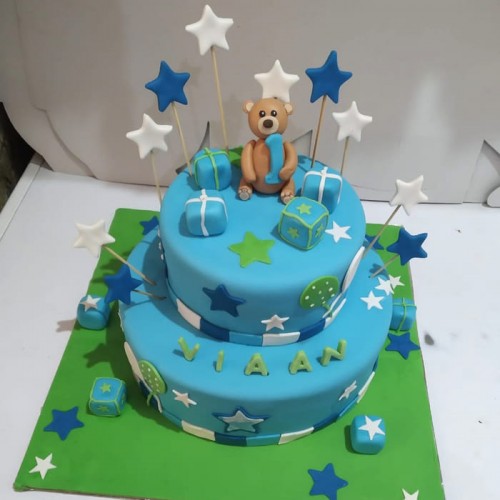 Kids 1st Birthday Theme Fondant Cake Delivery in Gurugram
