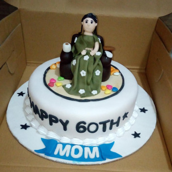 Mom 60th Birthday Fondant Cake Mom 60th Birthday Fondant Cake