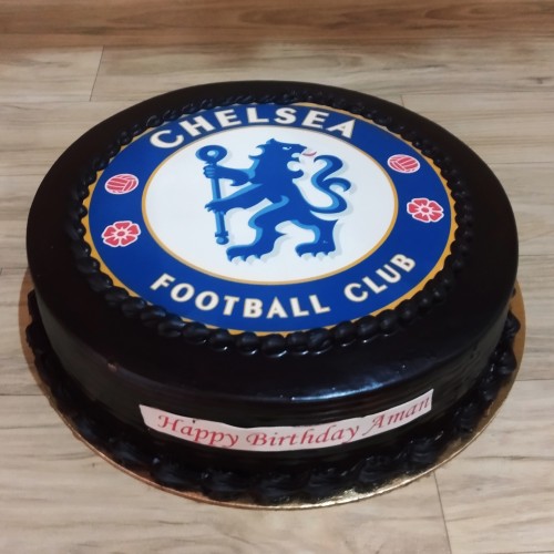 Chelsea Football Club Logo Photo Cake Delivery in Gurugram