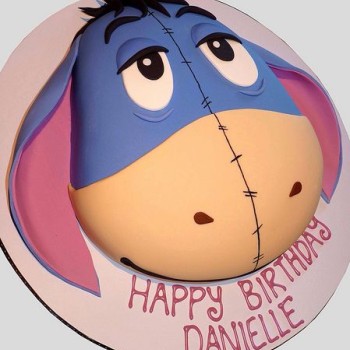 Eeyore Face Birthday Fondant Cake Eeyore Face Birthday Fondant Cake