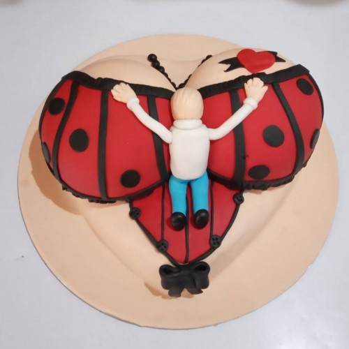 Boy On Boobs Naughty Fondant Cake Delivery in Gurugram