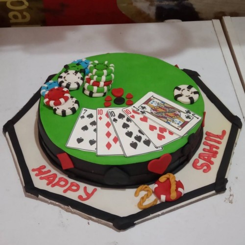 Casino Theme Fondant Cake Delivery in Gurugram