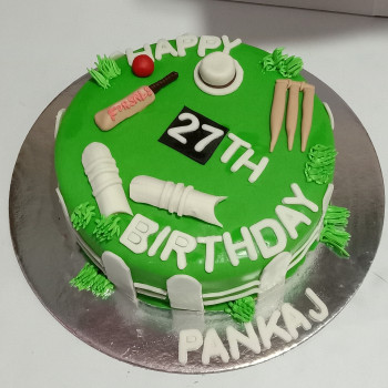 Cricket Theme Fondant Cake Cricket Theme Fondant Cake