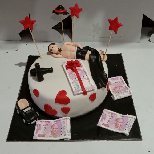 Debauchery Guy Theme Fondant Cake Delivery in Gurugram