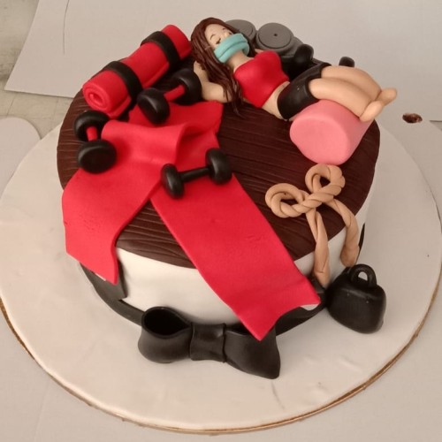 Gymaholic Girl Fondant Cake Delivery in Gurugram Gymaholic Girl Fondant Cake Delivery in Gurugram