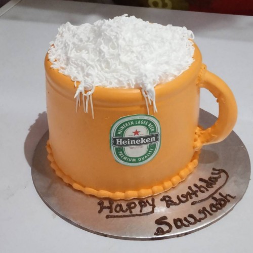 Heineken Beer Mug Cake Delivery in Gurugram