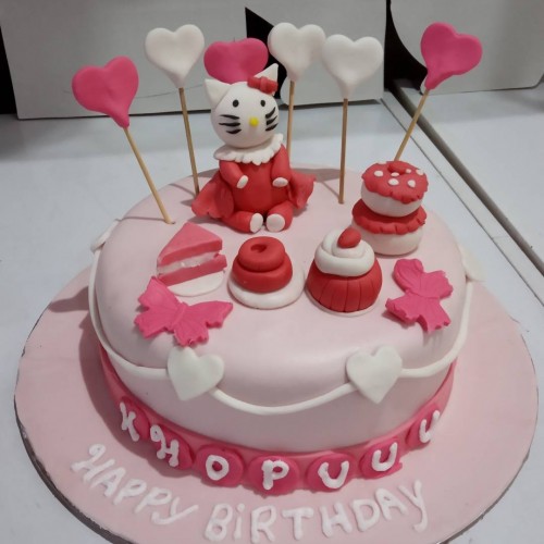 Hello Kitty Party Fondant Cake Delivery in Gurugram