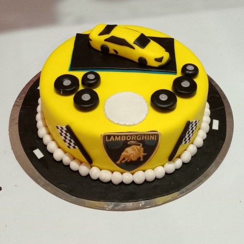 Lamborghini Theme Fondant Cake Delivery in Gurugram