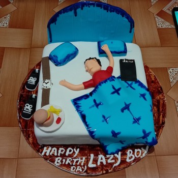 Lazy Boy Sleeping Fondant Cake Lazy Boy Sleeping Fondant Cake