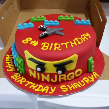 LEGO Ninjago Theme Fondant Cake LEGO Ninjago Theme Fondant Cake