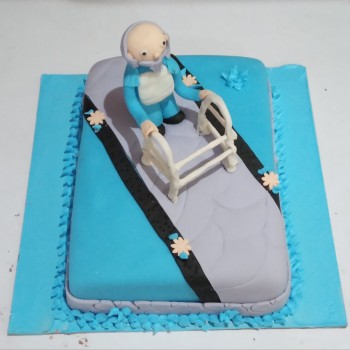 Old Man on Walker Birthday Cake Old Man on Walker Birthday Cake