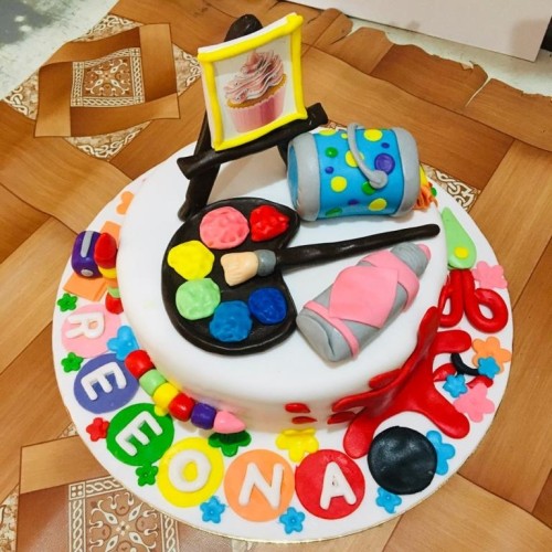 Paint Pallet Theme Cake Delivery in Gurugram