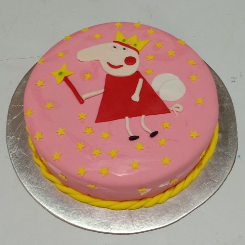 Pink Peppa Pig Angel Cake Delivery in Gurugram
