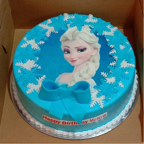 Princess Elsa Semi Fondant Cake Delivery in Gurugram
