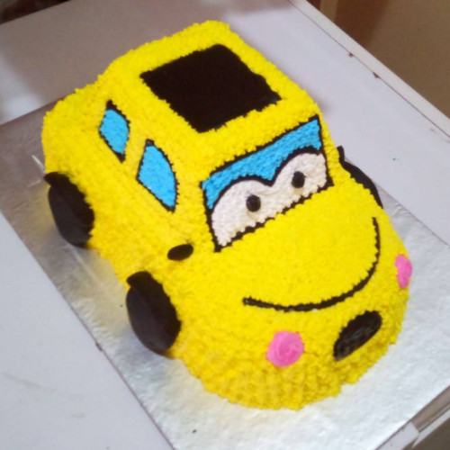 Yellow Cartoon Car Cream Cake Delivery in Gurugram Yellow Cartoon Car Cream Cake Delivery in Gurugram