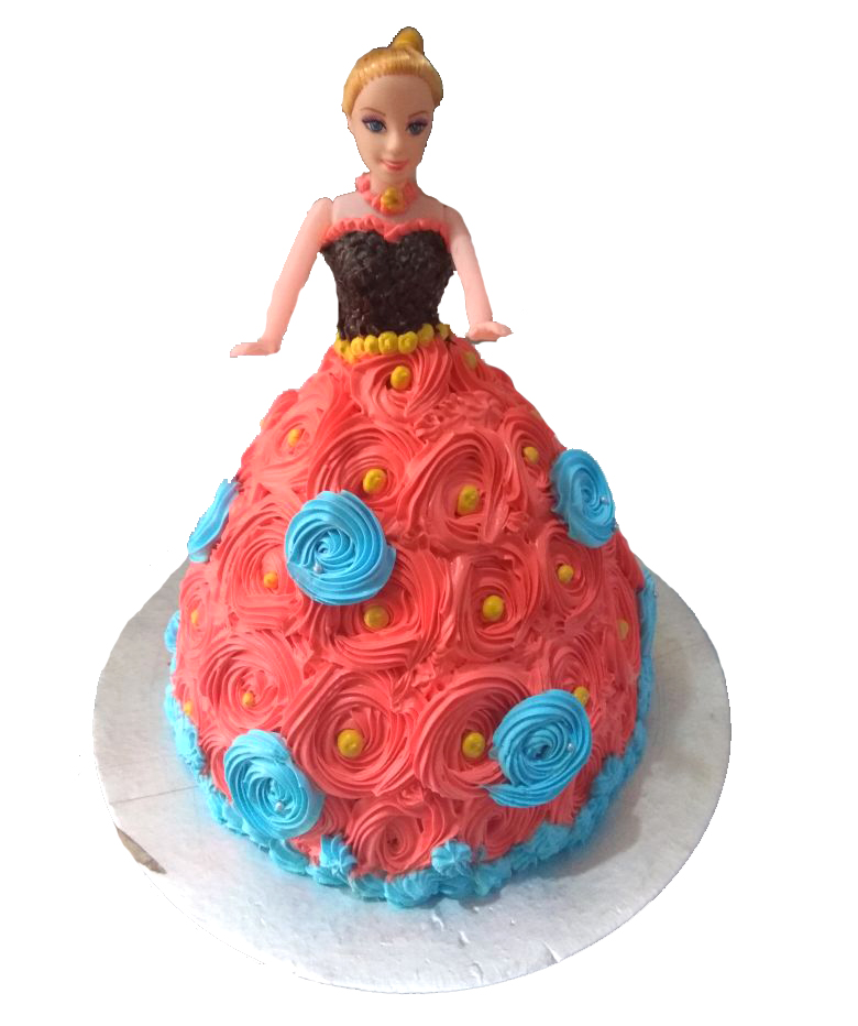 Orange Gown Barbie Cake