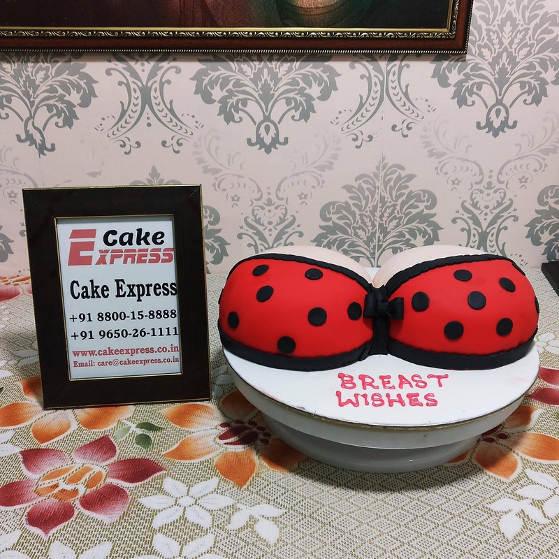 Gurgaon Special: Polka Red Dot Bra Naughty Cake Delivery in