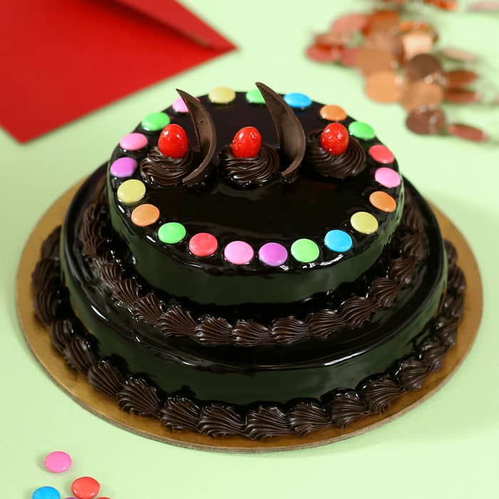 Order 2 Layer Chocolate Fancy Cake Online in Mumbai, Navi Mumbai, Thane –  Merak Cakes