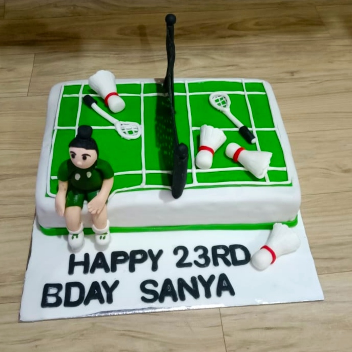 Badminton Theme Custom Cake | Fondant Cake | Free Delivery