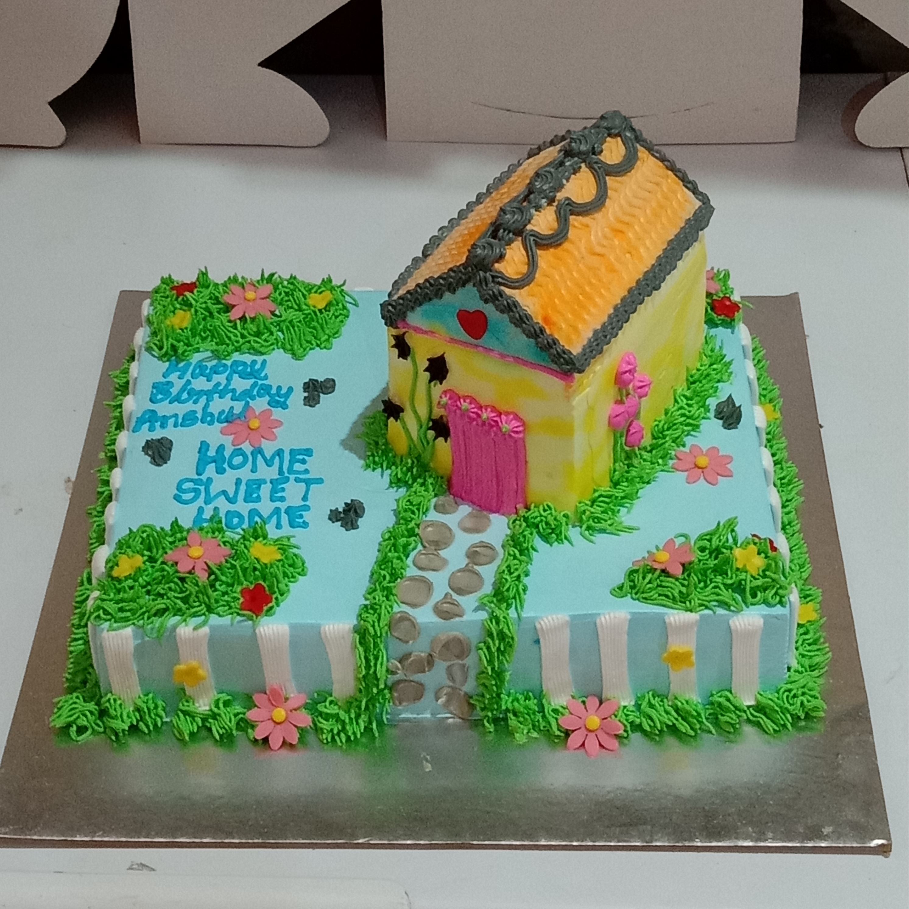 birthday cake with photo frame and name edit online